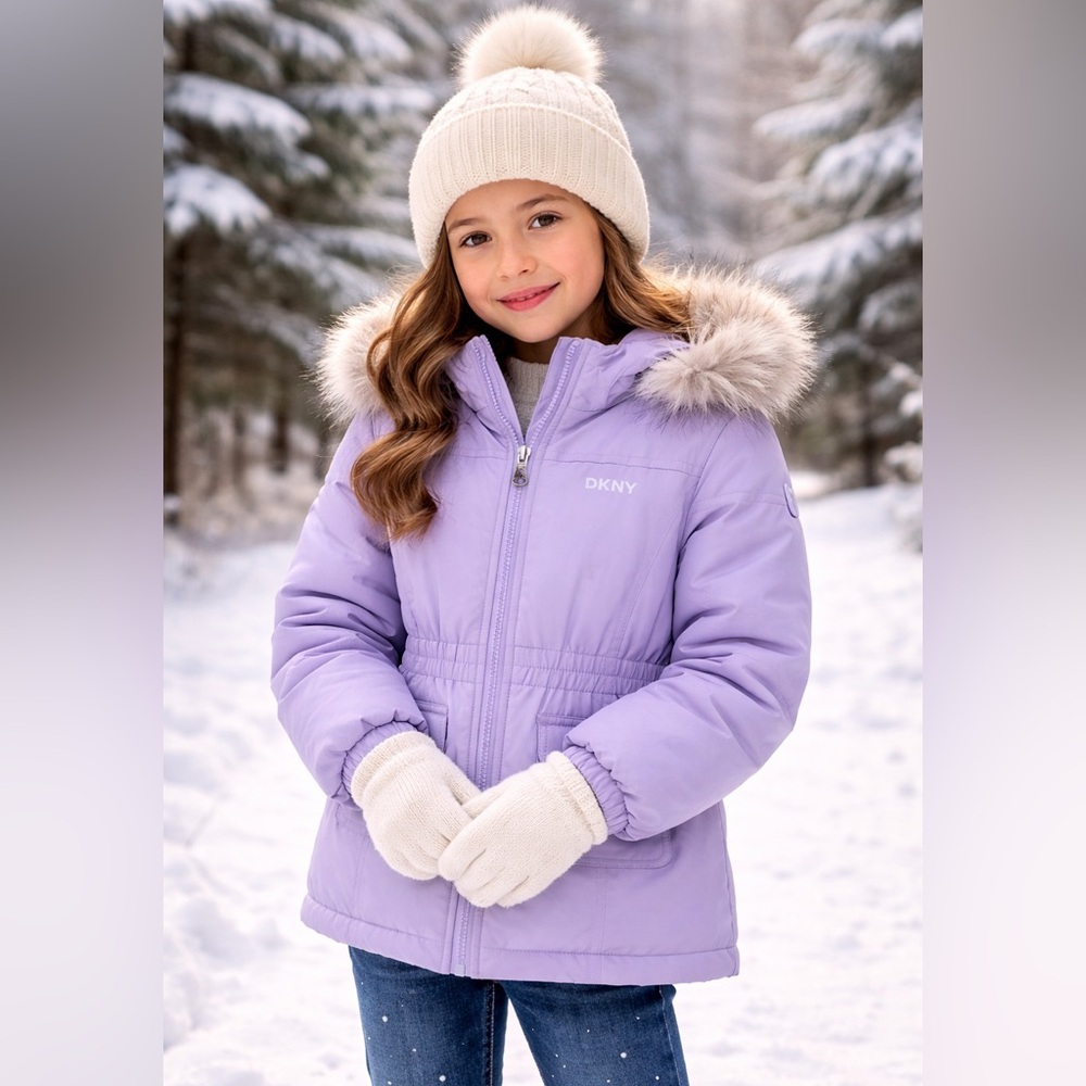 DKNY Kids Light Purple Puffer Jacket